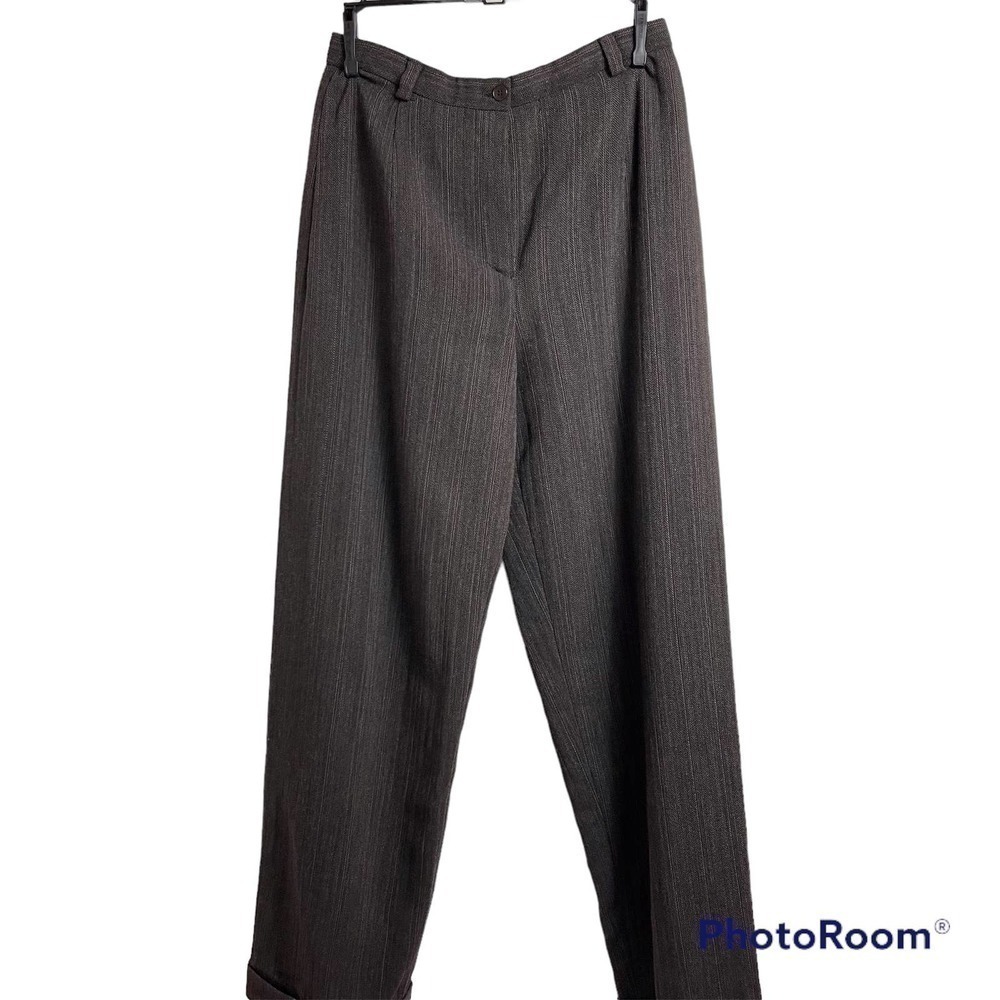 Giorgio Armani Women's Pinstripe Trousers - Dark Gray